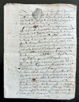 France Deed - 1784 - Very Old Document On Paper (8 Pages)