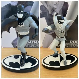 Dc Collectibles Batman And Robin Black And White Statues By Carmine Infantino