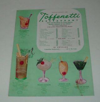 Toffenetti Restaurant 43rd Broadway Times Square Ny City Vintage Menu 8 X 11