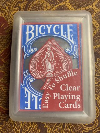 Bicycle Clear Plastic Playing Cards Complete 52 Cards,  2 Jokers And Plastic Box