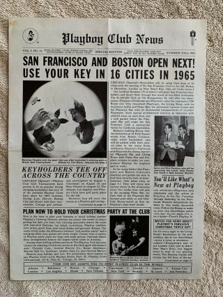 1965 Playboy Club News Newsletter - Opening Of Sf & Boston - Bunny Photos
