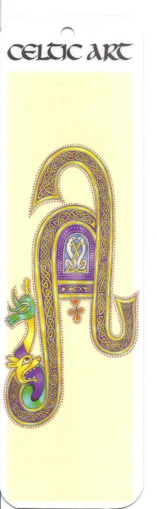 Bookmark - Celtic Art Letter A - Adapted From Book Of Cerne Cambridge University
