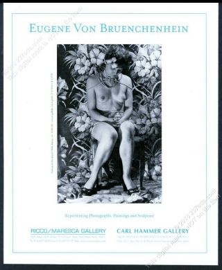 2001 Eugene Von Bruenchenhein Topless Woman Art Photo Nyc Gallery Vintage Ad