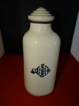 Antique Royal Doulton Stoneware Triangular Bottle With Top Look