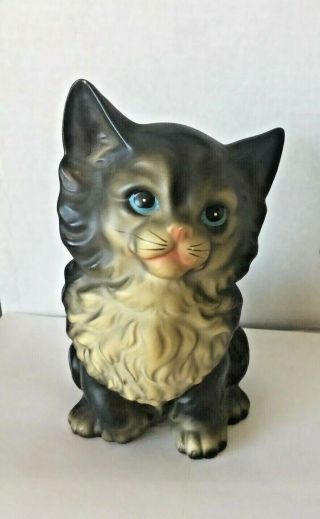 Vintage 1950’s Norleans Big Eyes Porcelain Cat Vase Gift For Collectors 5pb