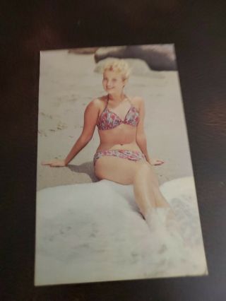 Vintage Rppc Pinup Blonde Girl At The Beach Norfolk Va
