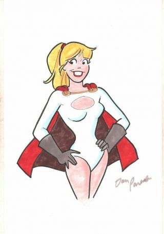 Betty As Power Girl Color Art Commission - Signed Art By Dan Parent