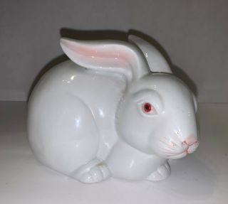 5.  5” Vintage Fitz And Floyd White Hand Painted Ceramic Rabbit,  1975