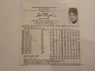 Sal Maglie 1966 Sporting News Baseball Register Panel