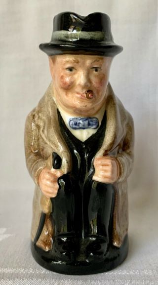 Royal Doulton Younger Winston Churchill Toby Character Jug D6175,  4 ",  Fab Cond