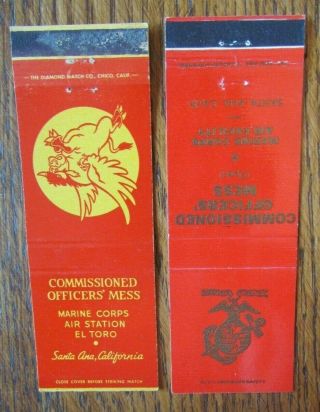 U.  S.  Marine Corps Air Station El Toro Santa Ana California Matchbook Covers - E27
