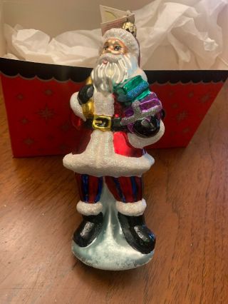 Christopher Radko Santa With Presents Glass Ornament