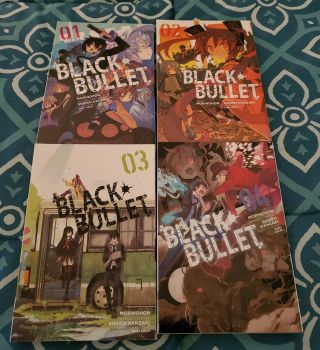 Rare Oop Black Bullet Manga Volumes 1 2 3 4 Complete