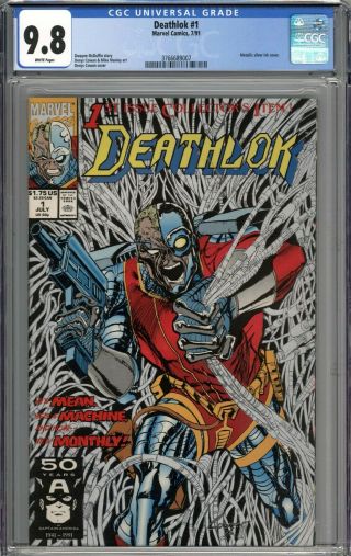 Deathlok 1 Cgc 9.  8 Nm/mt Metallic Silver Ink Cover White Pages