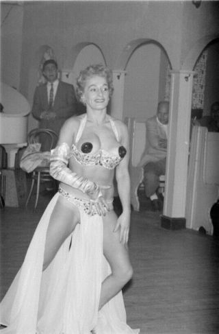Vintage Pinup Negative 1950s Sexy Burlesque Band Hall Setting