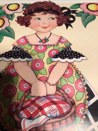 Mary Engelbreit Art Print Poster Girl & Basket 24” X 24” Limited Edition 90/750 3