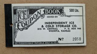 Complete Depression Era Ice Coupon Book Independent Ice Wichita Kansas 500 Lbs.
