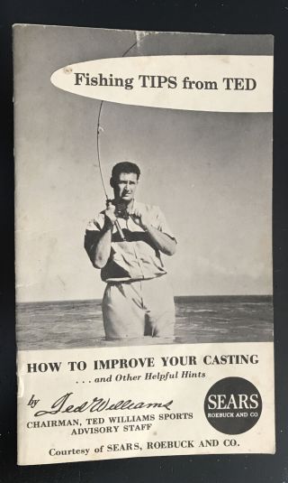 Fishing Tips From Ted Williams Booklet 1962 Sears Roebuck And Co Boston Red Sox