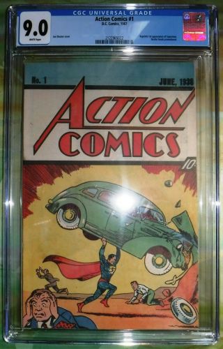 Action Comics 1 Dc Comics 1987 Cgc 9.  0 White Pages Nestle Quik Premium Superman