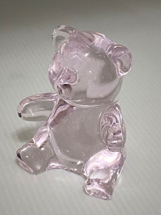 Oneida Crystal 3” Pink Teddy Bear Paperweight