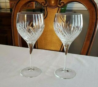 Royal Doulton Crystal Stratford Wine Glasses Goblets 10 Oz - Set Of 2