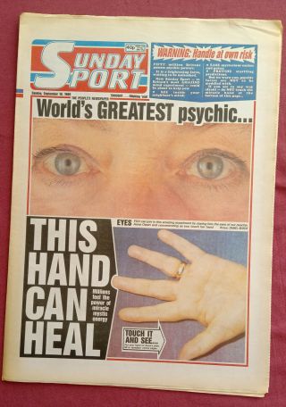 Daily Sport 10 September 1989 Vintage Newspaper