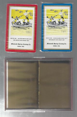 Vintage Double Deck Playing Card Advertising Gift Set,  Mammoth Spring Canning Co
