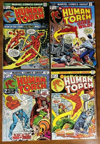 Human Torch 1 2 3 And 4 Stan Lee And Jack Kirby Art 1974 Run Rare