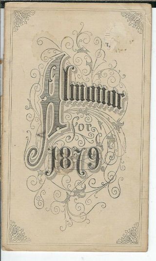 Am - 050 Almanac For 1879,  16 Pages,  Vintage Antique