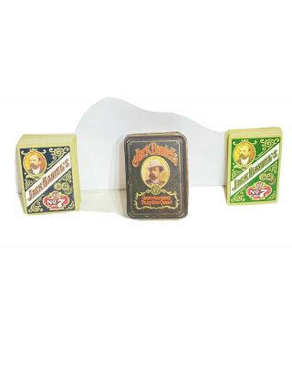 Jack Daniels Vintage Old No.  7 Gentlemens Playing Cards Tin With 2 Decks