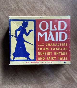 Vintage Old Maid And Snap Card Games From 1940s