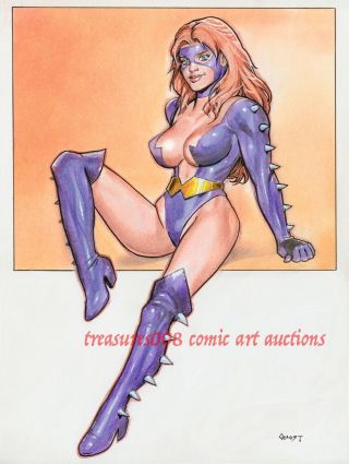 Titania Sexy Full Color Pin - Up Illustration - 13 X 10 Inches - She - Hulk Enemy