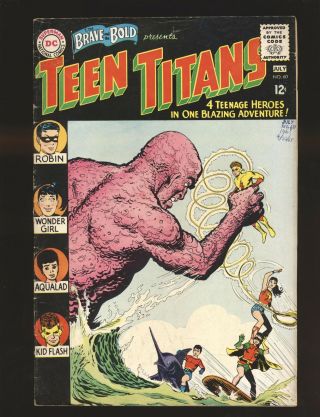 Brave & The Bold 60 - 1st Donna Troy Vg Cond.  Centerfold Detached Pen On Cover