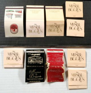 Vintage Matchbooks Mlb Hof Stan Musial & Biggies Hotels,  Resorts,  Restaurants