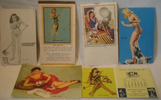 (6) Vintage Pin Up Prints 1940 