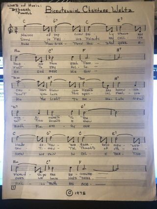 Bicentennial Christmas Waltz Ultra Rare Christmas Sheet Music Hand - Written