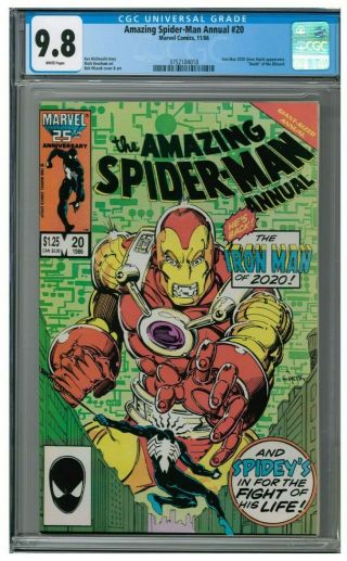 Spider - Man Annual 20 (1986) Copper Age Iron Man Appears Cgc 9.  8 Aa521