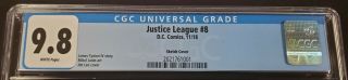 CGC 9.  8 JUSTICE LEAGUE 8 JIM LEE JOKER SKETCH VARIANT COVER WHITE PAGES DC 2