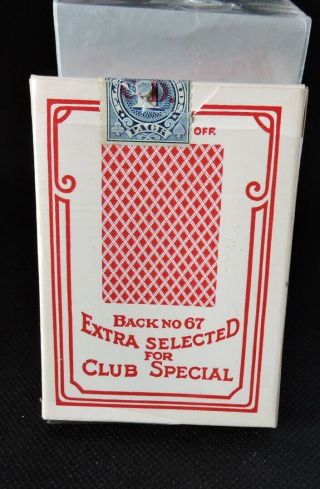 Bee No.  92 Club Special Smooth Finish Deck of Playing Cards Tax Stamp 1940/60 2