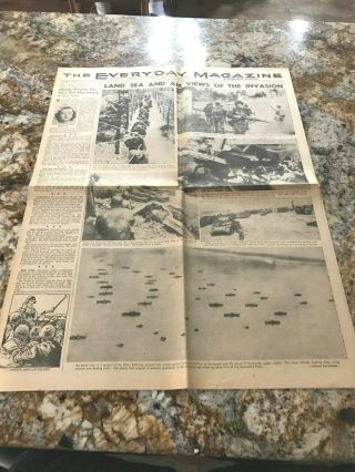 June 9,  1944 St.  Louis Post Dispatch Newspaper On 