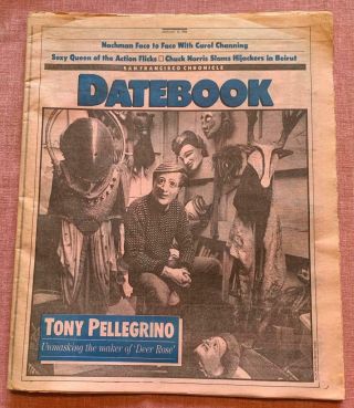 San Francisco Chronicle Newspaper Datebook Pink Section 2/16/86 Tony Pellegrino