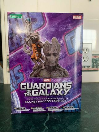 Kotobukiya Guardians Of The Galaxy Rocket Raccoon & Groot Artfx,  Statue