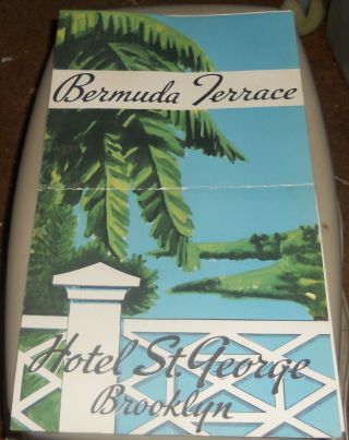 Wwii Menu Hotel St.  George Brooklyn York Bermuda Terrace 2/9/1944