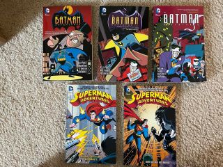 Batman Adventures Vol 1 - 3,  Superman Adventures Vol 1 - 2.  Dini,  Mccloud.  Tpb