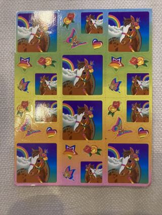 Vintage Lisa Frank Stickers S247 Rainbow Chaser Horse Full Sheet (rare)