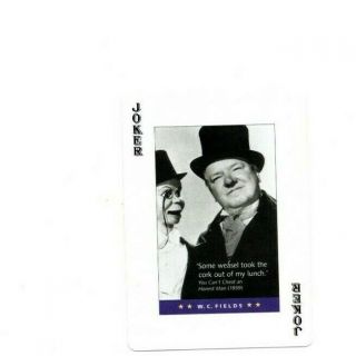 Rare " W.  C.  Fields Old Comic/film Star " Joker Playing Card S23