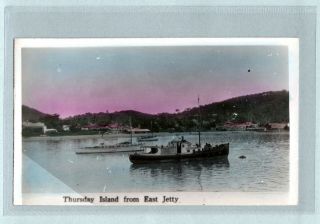 Vintage Postcard Rppc Thursday Island From East Jetty