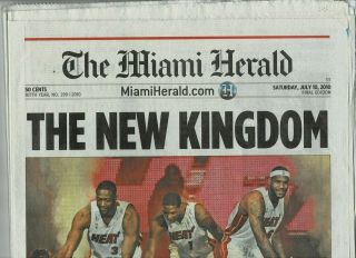 Lebron James Dwyane Wade Miami Heat Miami Herald 7/10/2010 " The Kingdom "
