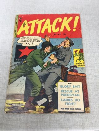 Attack True War Stories Volume 1 Number 8 July 1953 Trojan Magazines Comic Book