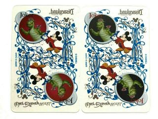 2 See Through Disneyland Dragon Jokers Single Swap Playing Cards